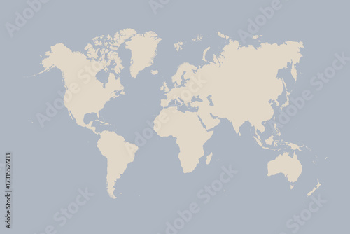 Illustration of a Colored map of world
