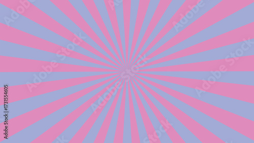 Retro style sunburst background with vibrant pink and periwinkle rays radiating outward creating a dynamic and eye catching design for graphic projects posters and digital media