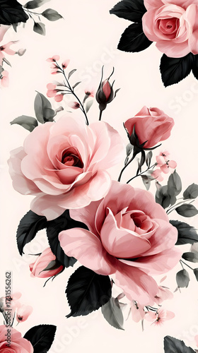 random pattern scattered on light tones evoking gentle romantic and natural aesthetics