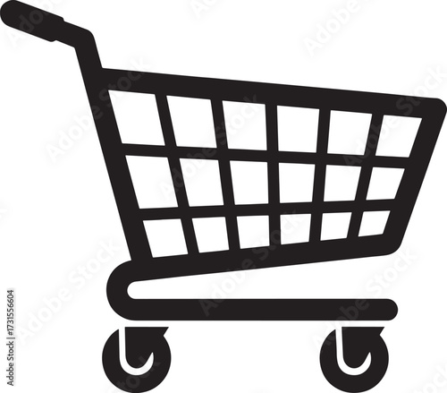 shopping cart Simple black and white icon