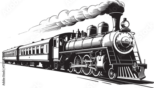 steam locomotive Vintage train silhouette art design transportation nostalgia
