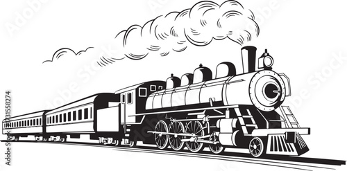 steam train silhouette art design majestic locomotive journey