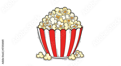 Delicious Popcorn Illustration for Movie Nights and Snack Time Enjoyment