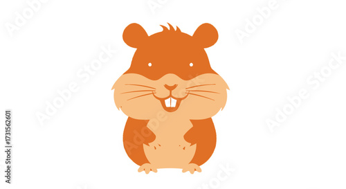 Illustration of a cute cartoon hamster with buck teeth on a white background perfect for