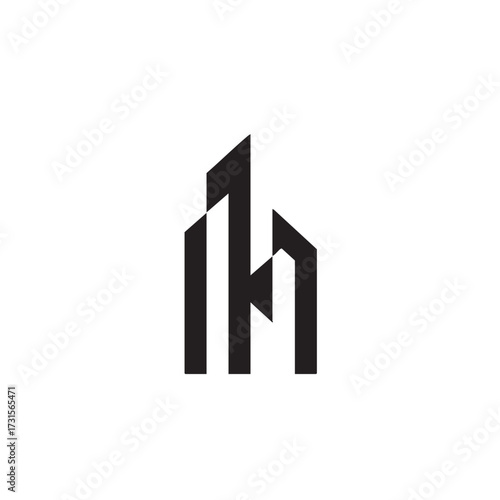 A modern, minimalist black and white abstract logo design, featuring clean geometric lines that subtly suggest a cityscape, ideal for corporate branding. Free Download A modern, minimalist black and white abstract logo design, featuring clean geometric lines that subtly suggest a cityscape, ideal for corporate branding. - GFXLoad