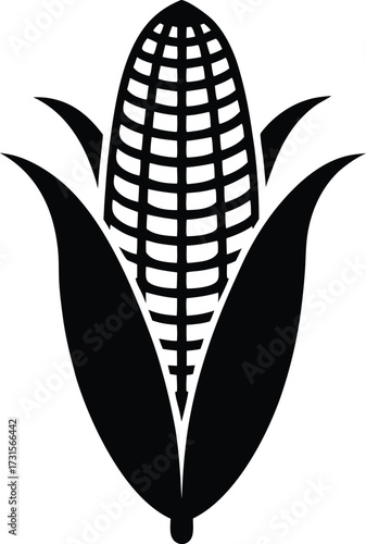 Stylized corn cob icon for food and agriculture themes