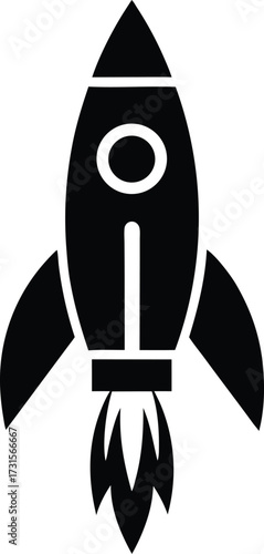 Modern rocket launching into space for startup and technology concepts