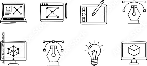 Graphic Design and Creative Process Icons.