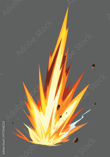 blazing flame fire eksplosion vector, fire eksplosion anime effect 