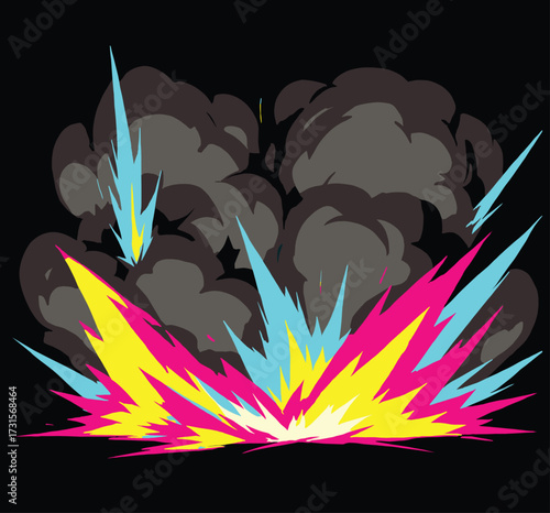 blazing flame fire eksplosion vector, fire eksplosion anime effect 