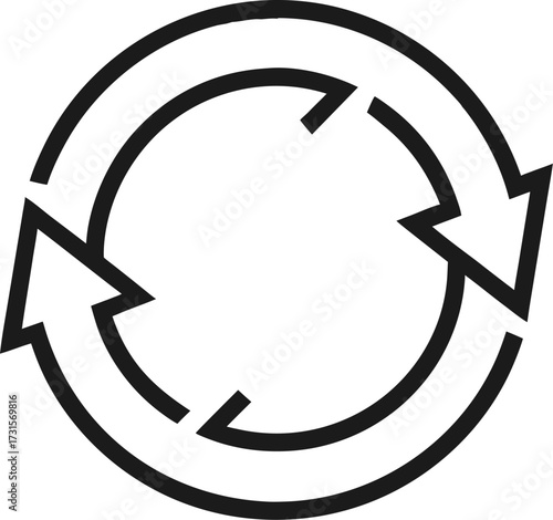 Simple circular arrow icon in outline style on a white background