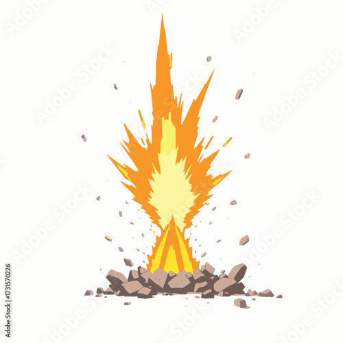 blazing flame fire eksplosion vector, fire eksplosion anime effect 