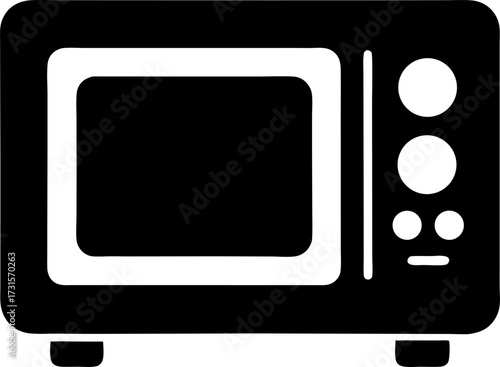 Simple white silhouette of a microwave oven icon design element