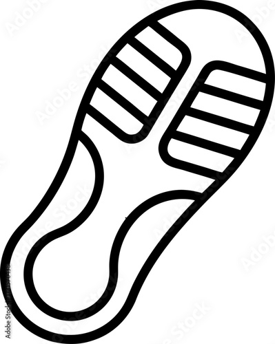 Simple outline of a shoe sole icon on a white background