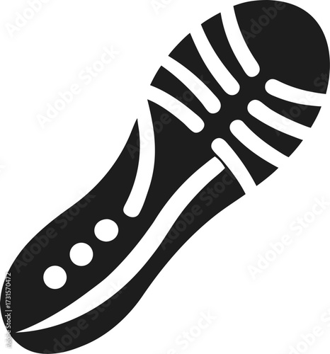 Simple silhouette of a shoe sole icon on a white background