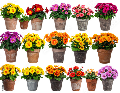 Wallpaper Mural Variety of flowers in pots Torontodigital.ca