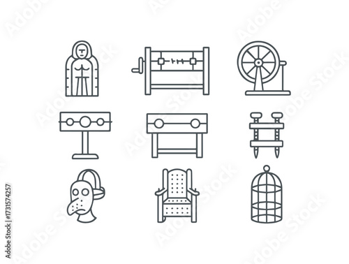 Grim Historical Devices of Punishment and Medieval Torture Instruments Collection