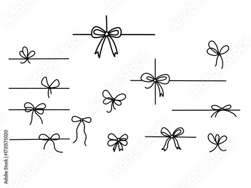 Hand-Drawn Bow and Ribbon Knot Dividers Vector Set