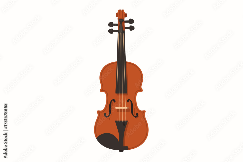 Obraz premium A Detailed Upright Illustration of a Classic Violin Instrument