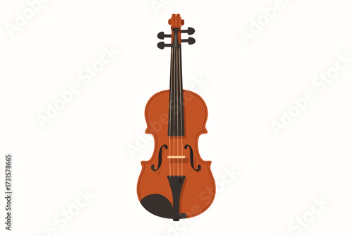 A Detailed Upright Illustration of a Classic Violin Instrument