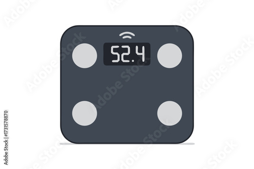 Digital Bathroom Scale Displaying Weight Measurement with Rounded Corners