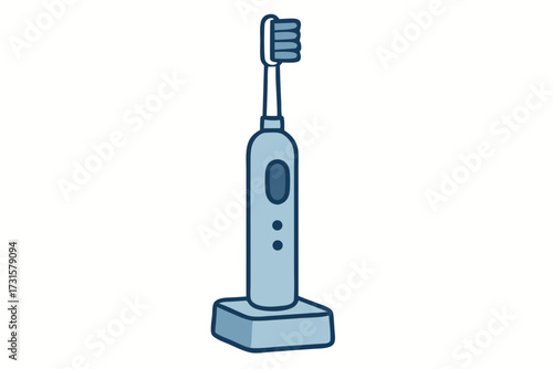 Modern Electric Toothbrush with Blue Accents and Charging Base