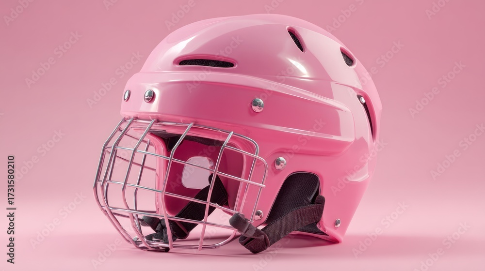 Fototapeta premium Pink skating helmet playful and safe for children's sports adverts