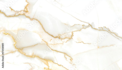Abstract marble pattern, creamy white with gold veins