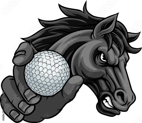 Horse Mustang Stallion Golf Sports Team Mascot