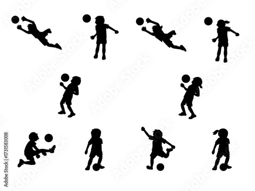 サッカー　シルエットイラスト
