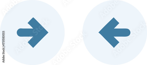 blue arrow icon on white background