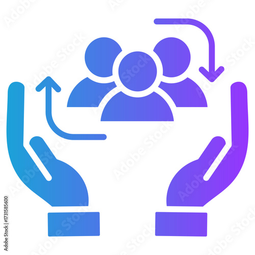 Social Welfare glyph gradient icon
