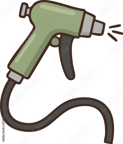 Garden spray nozzle with hose attachment