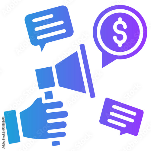 Cause Marketing glyph gradient icon