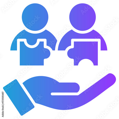 Social Contribution glyph gradient icon