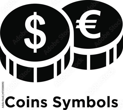 Dollar and euro coin symbols representing global currency