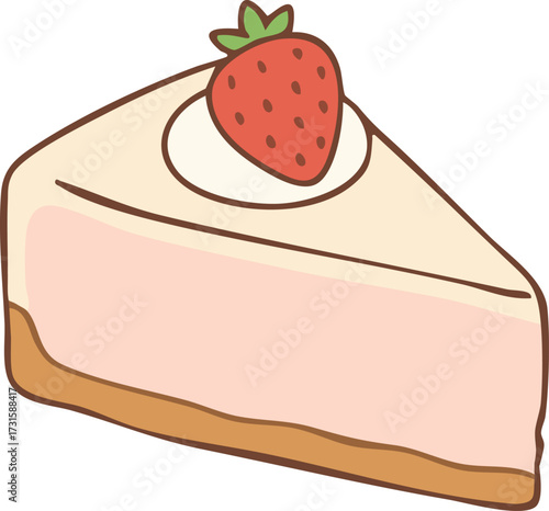 Strawberry cheesecake slice with biscuit base