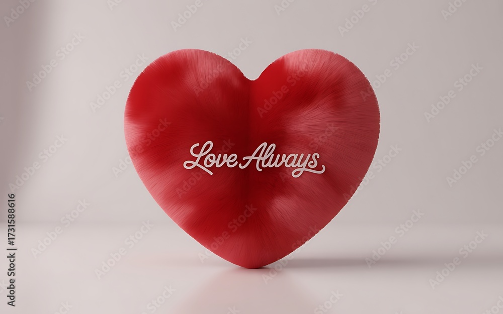 Fototapeta premium Red heart with love always isolated on white background