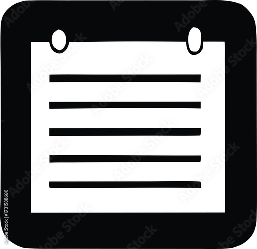 Simple notepad icon graphic design element representing notes to do lists and reminders for organizational purposes
