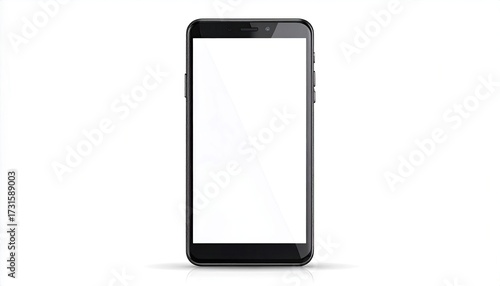 Black smartphone with blank screen, front view
