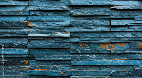 Premium Slate Wall: Blue-Gray Stone with Warm Accents