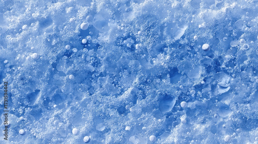 Obraz premium Seamless Blue Glacier Ice Texture with Compressed Air Bubbles