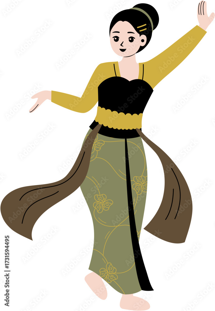 Fototapeta premium woman dancing traditional dance jaipong