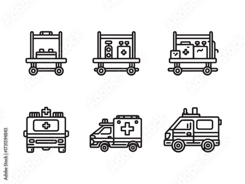 Emergency Crash Cart Life Saving Medical Supplies