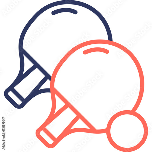 Table Tennis line color icon