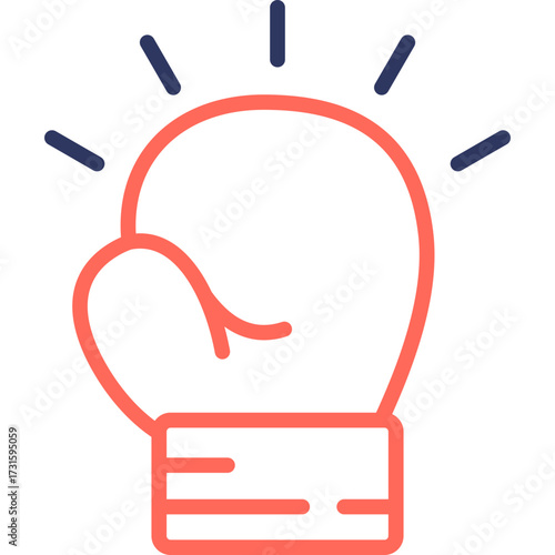 Boxing line color icon