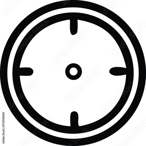 Simple crosshair icon representing targeting precision accuracy focus aim and a shot aiming point for games applications or designs