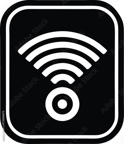 Wireless network signal icon high quality representation of wi-fi connectivity for digital applications and internet access