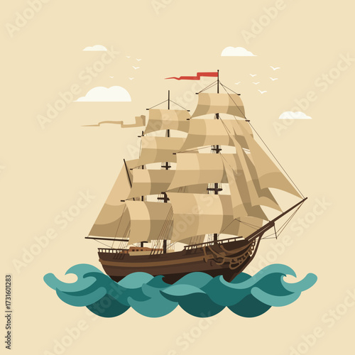 sailing ship on the sea