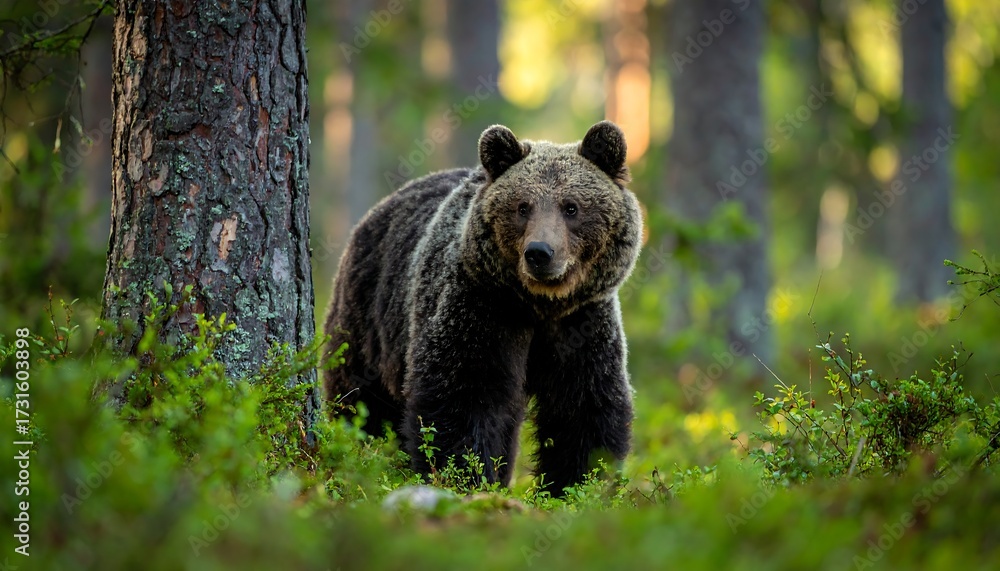 Obraz premium Brown bear in a forest